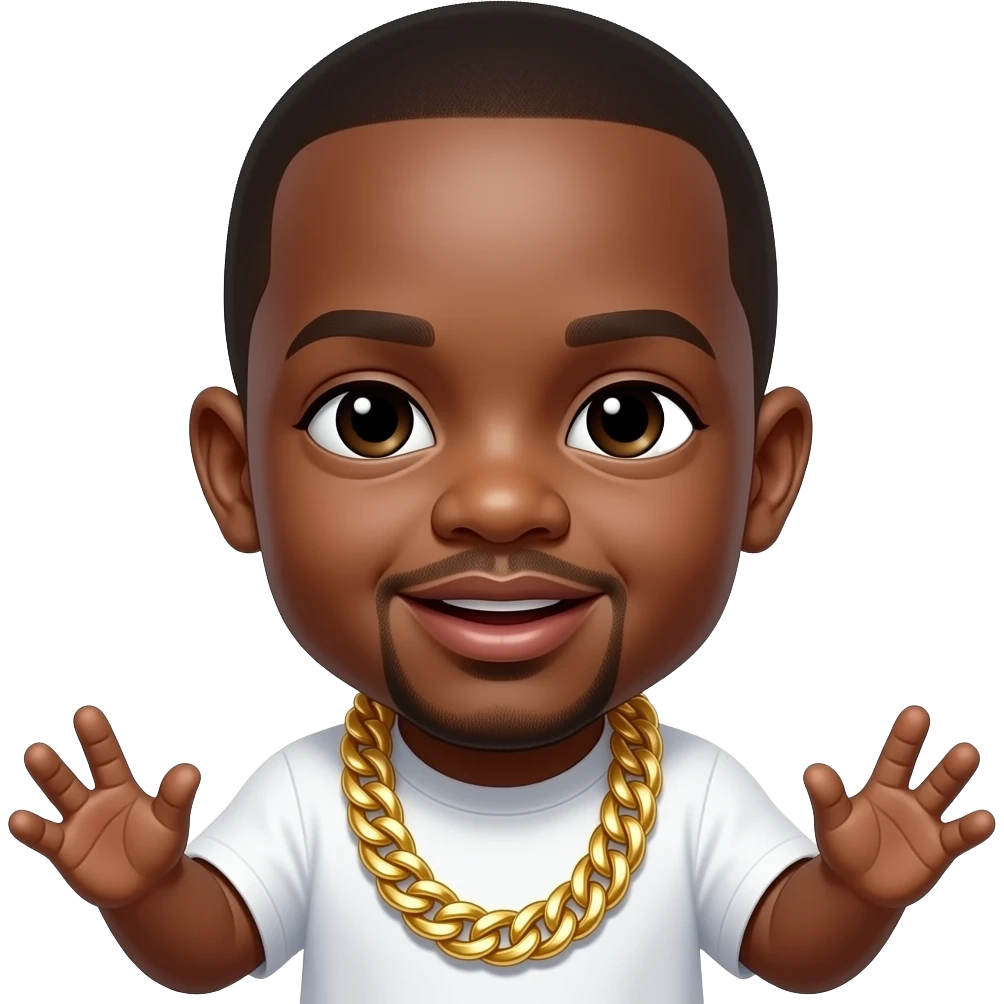 Baby with gold chains in neck and dancing like 50 cent emoji