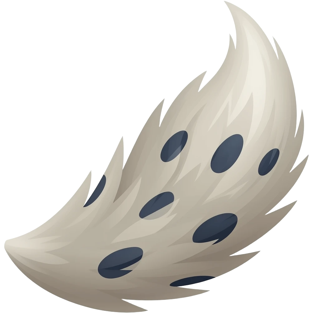 Beige wolf tail with navy spots emoji