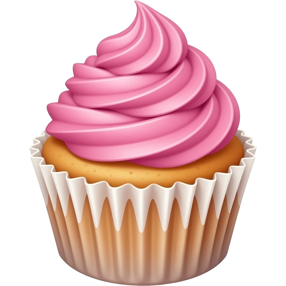 Cupcake with pink icing emoji