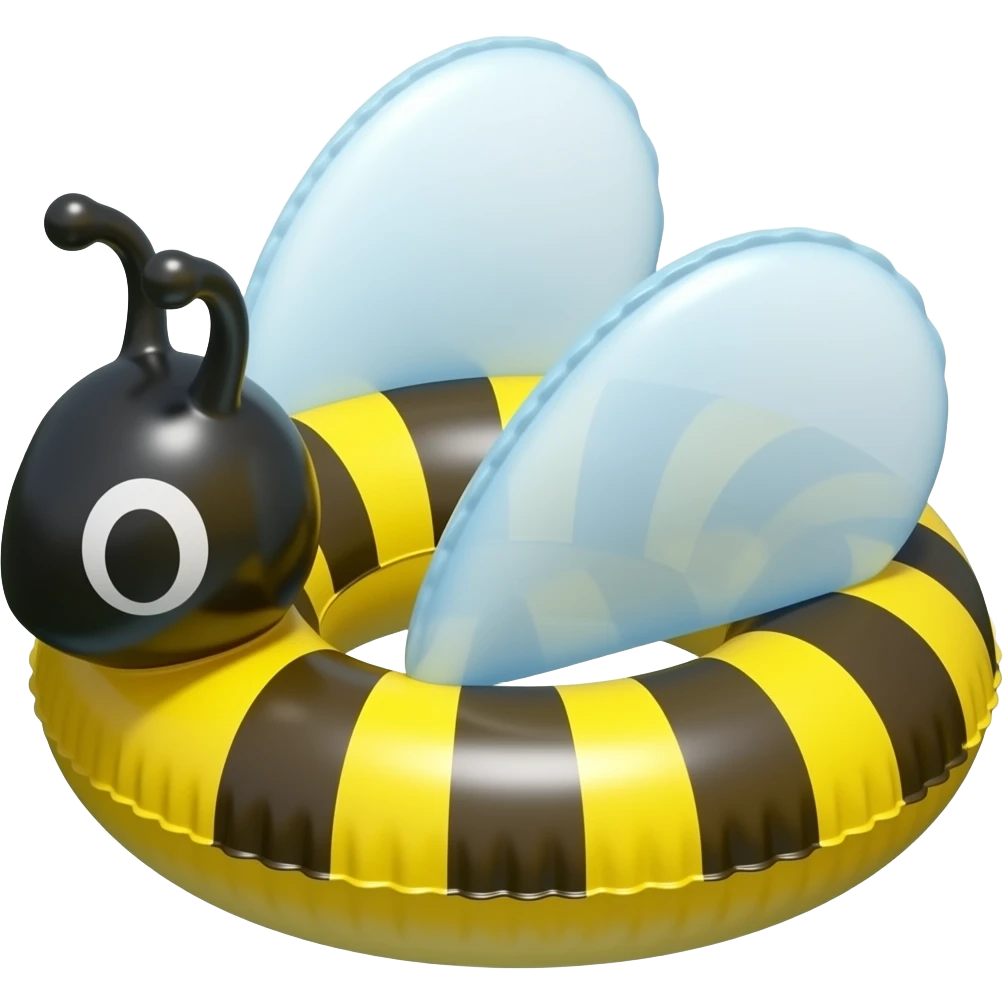 inflatable bee pool float ring emoji