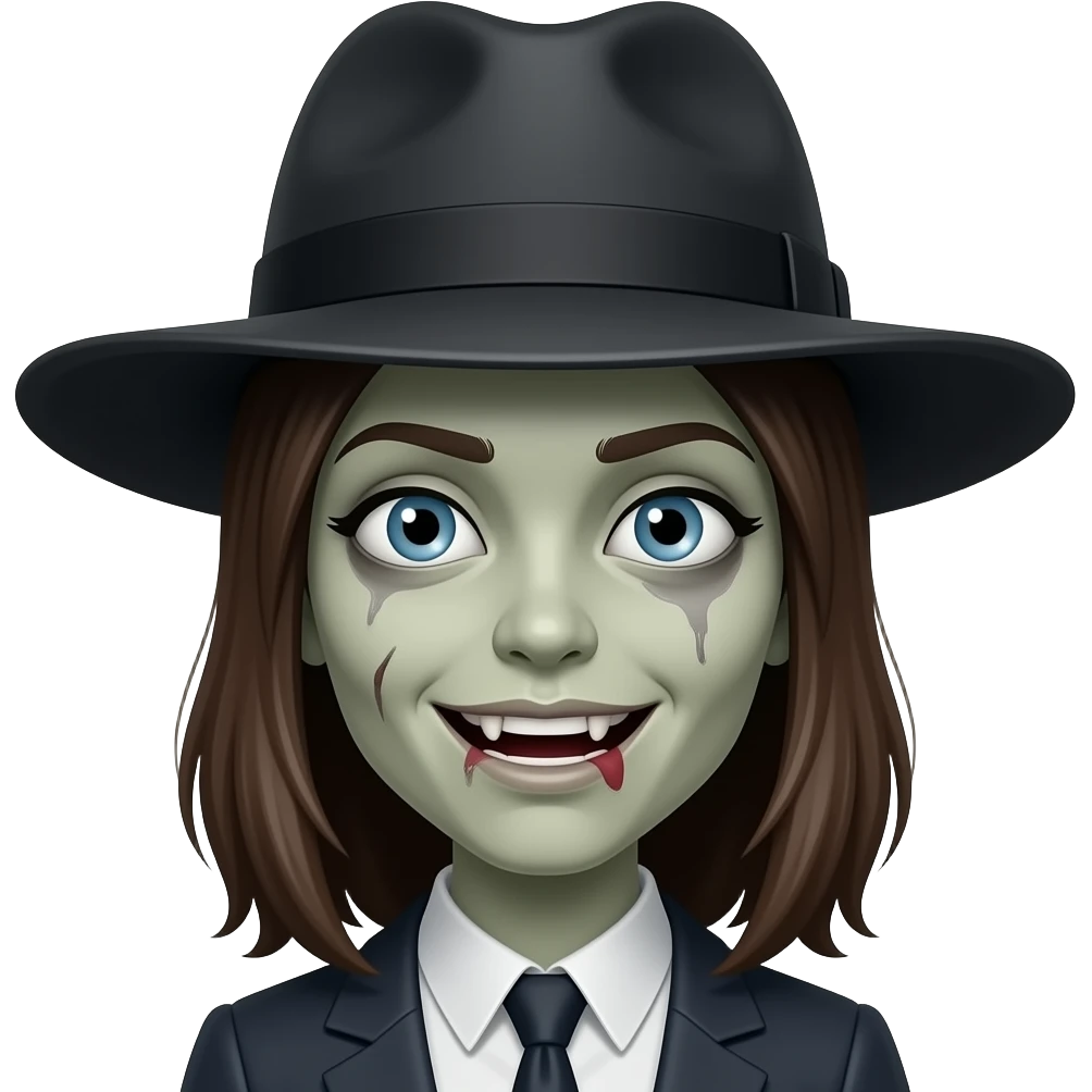 feMale zombie with Hat emoji