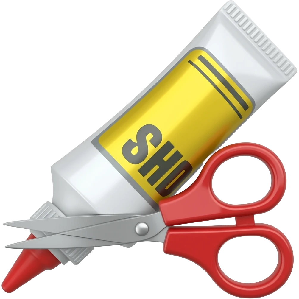 glue and scissors emoji