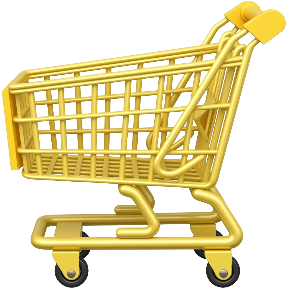 carrito de super mercado en color amarillo emoji