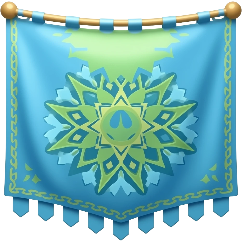 Drapeaux gitans bleus et verts emoji