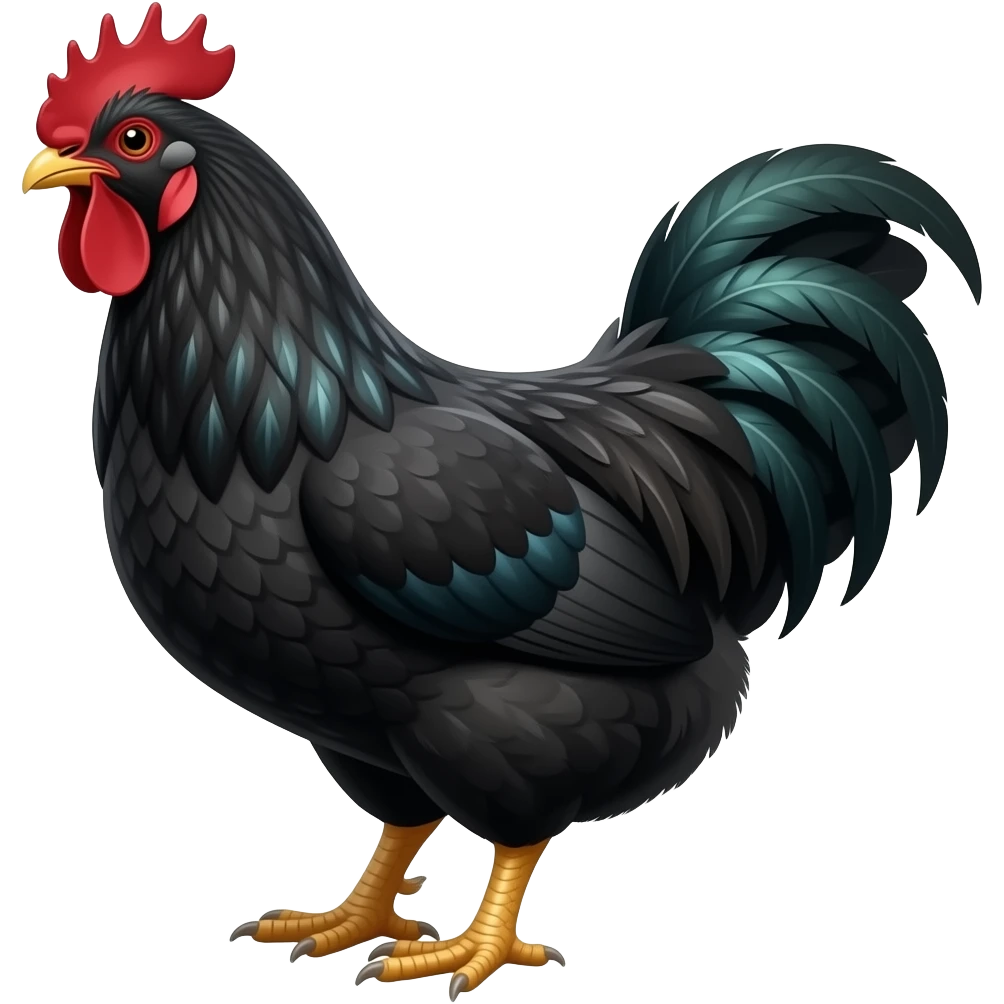 complete black chicken emoji