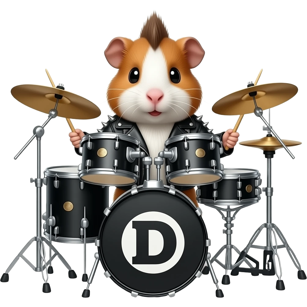 Guinea pig with Mohawk hair cut wearing leather jacket with studs ...