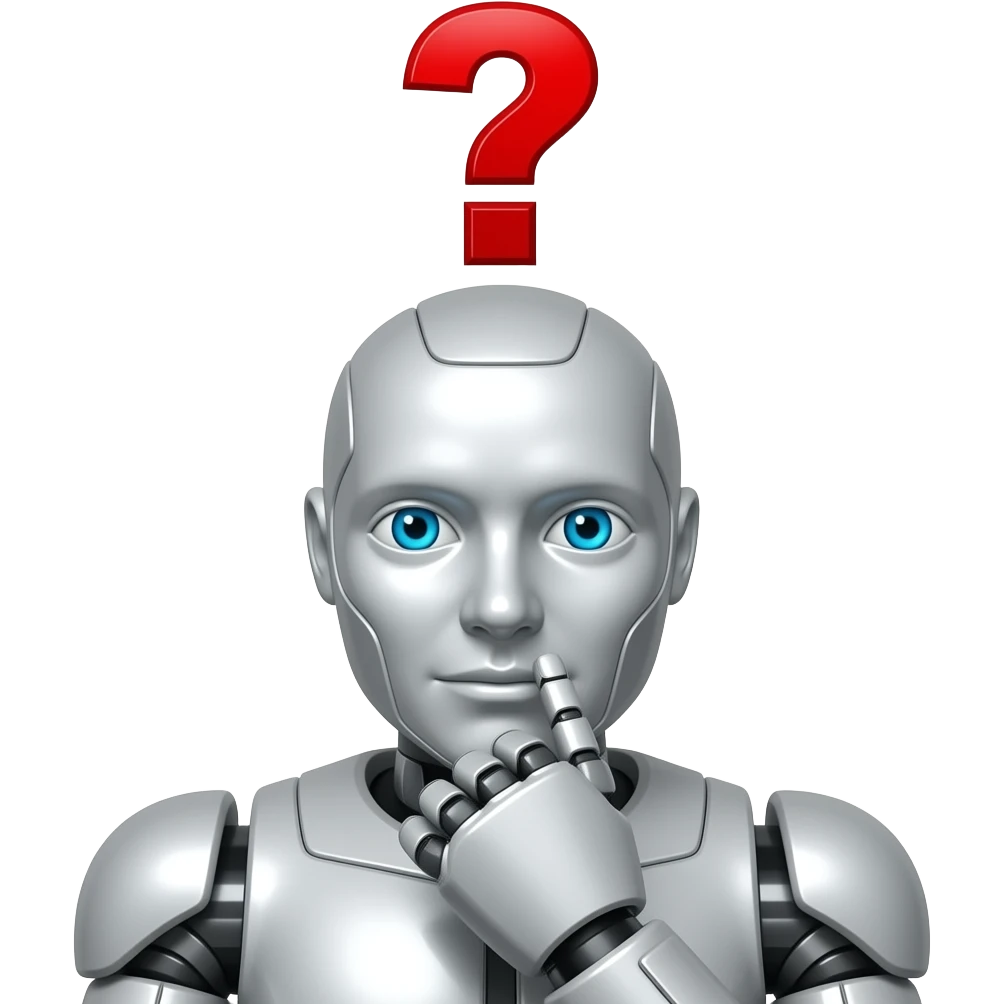 thinking android with red question mark emoji