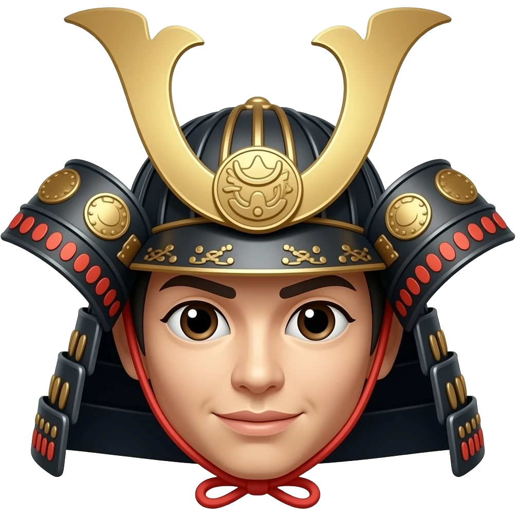 японская женская маска самурая emoji