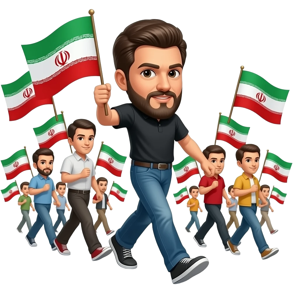 ۱۰۰ تاTanking Tomبا پرچم ایران دستشون دارن حرکت می کنند emoji