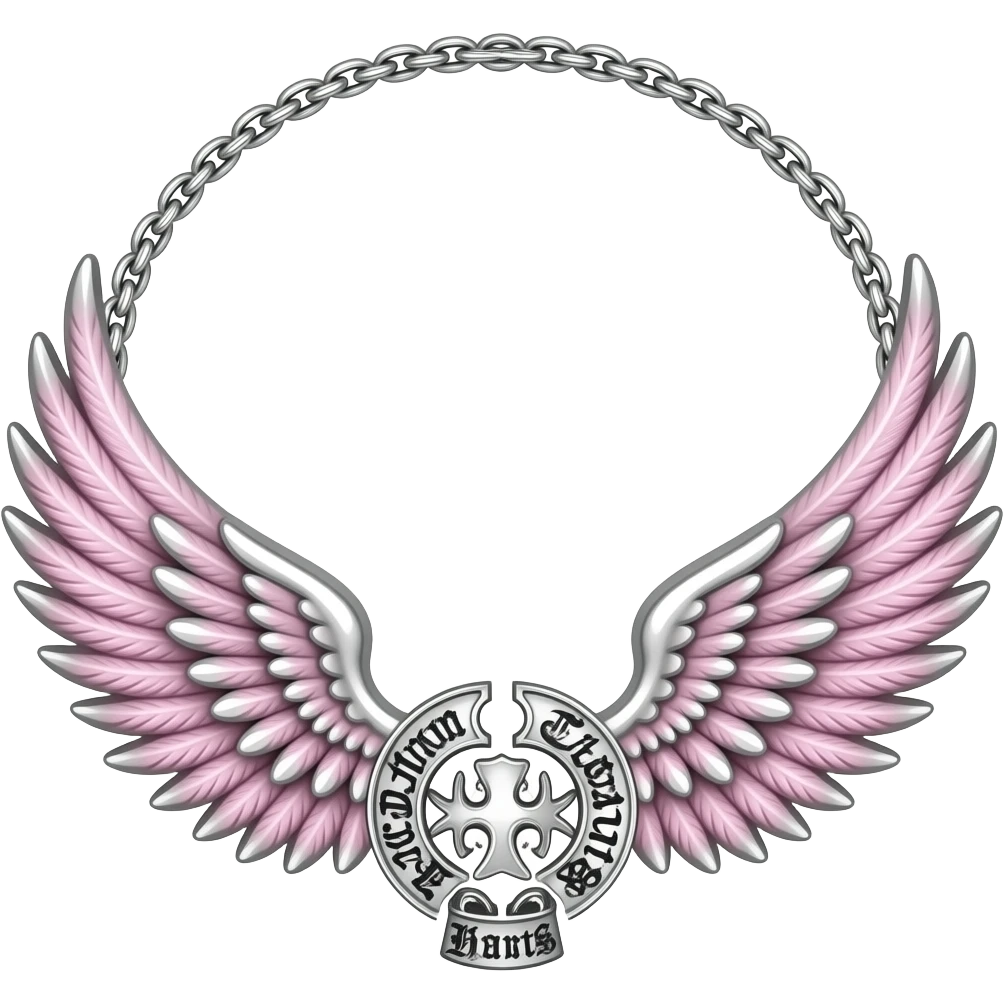Chrome Hearts with light pink wings emoji