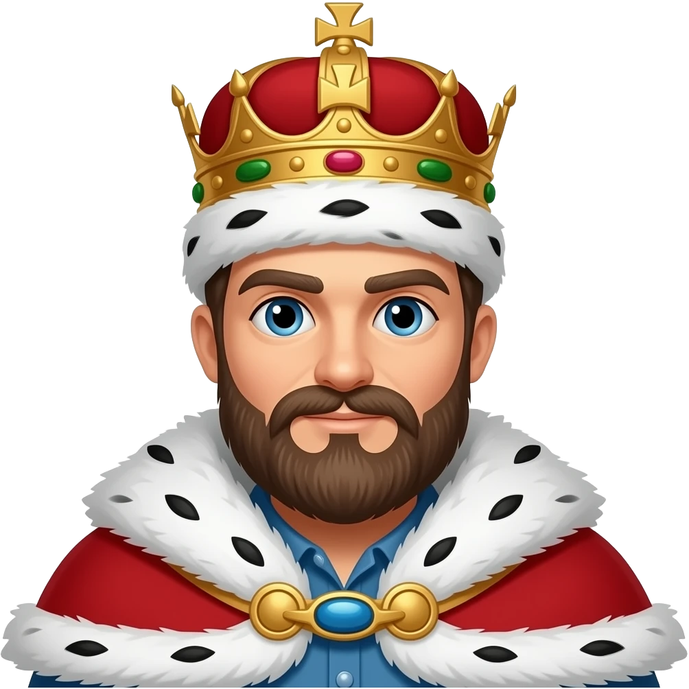Create high-quality glossy emojis with a vibrant modern style.Make the emojis look premium, shiny, and eye-catching with bright highlights, smooth gradients, soft reflections, and glowing details. king  emoji emoji
