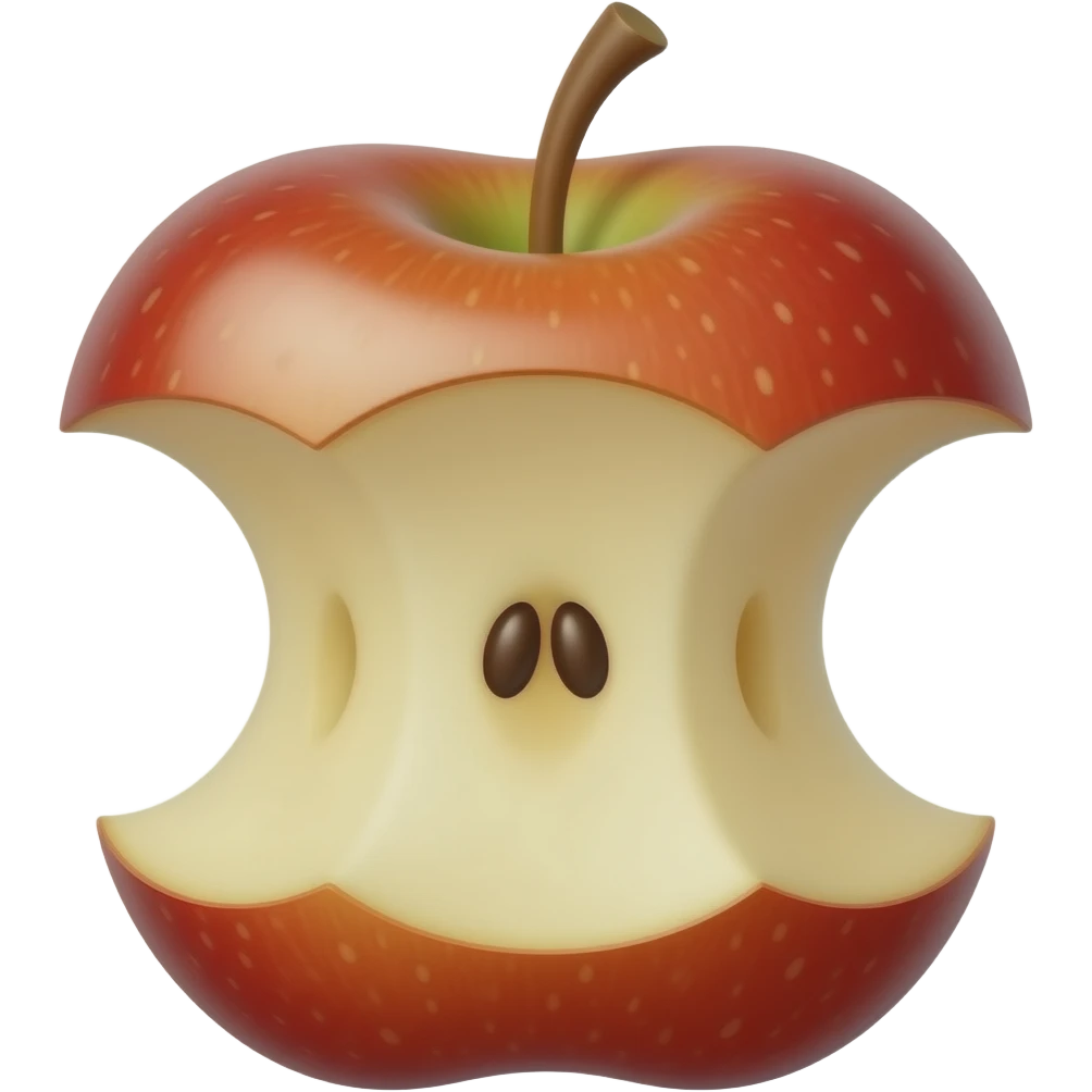 Fait moi un emoji d’une pomme croqué emoji