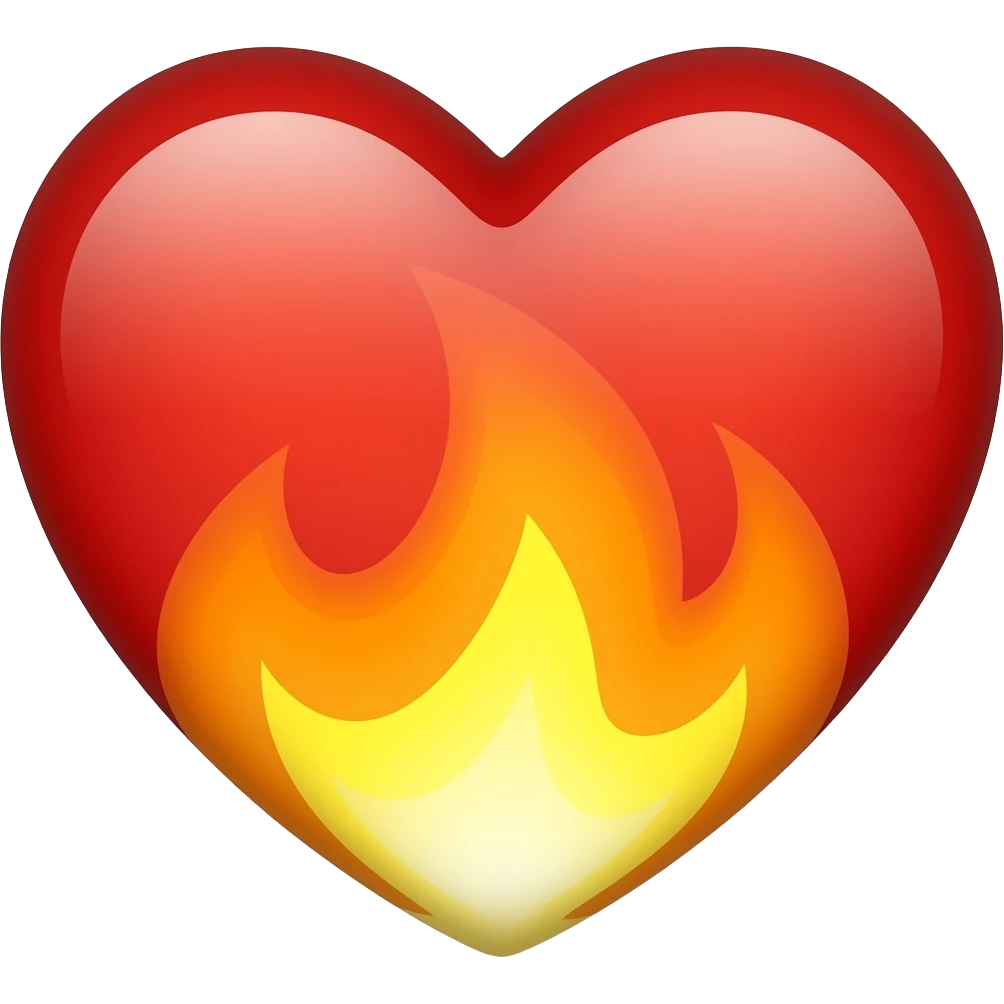 flaming heart emoji