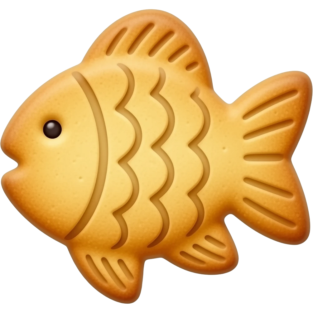 Um biscoito de gato em formato de peixe emoji
