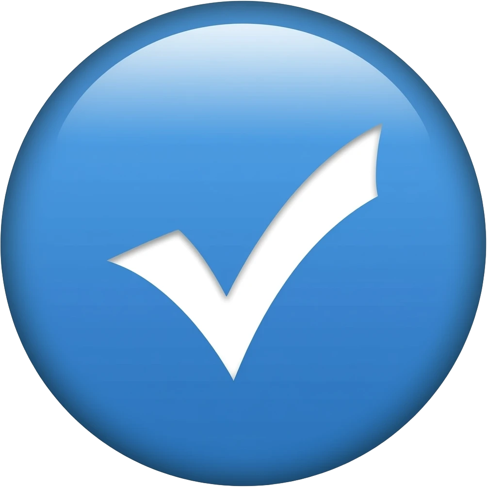 Círculo azul con un check emoji