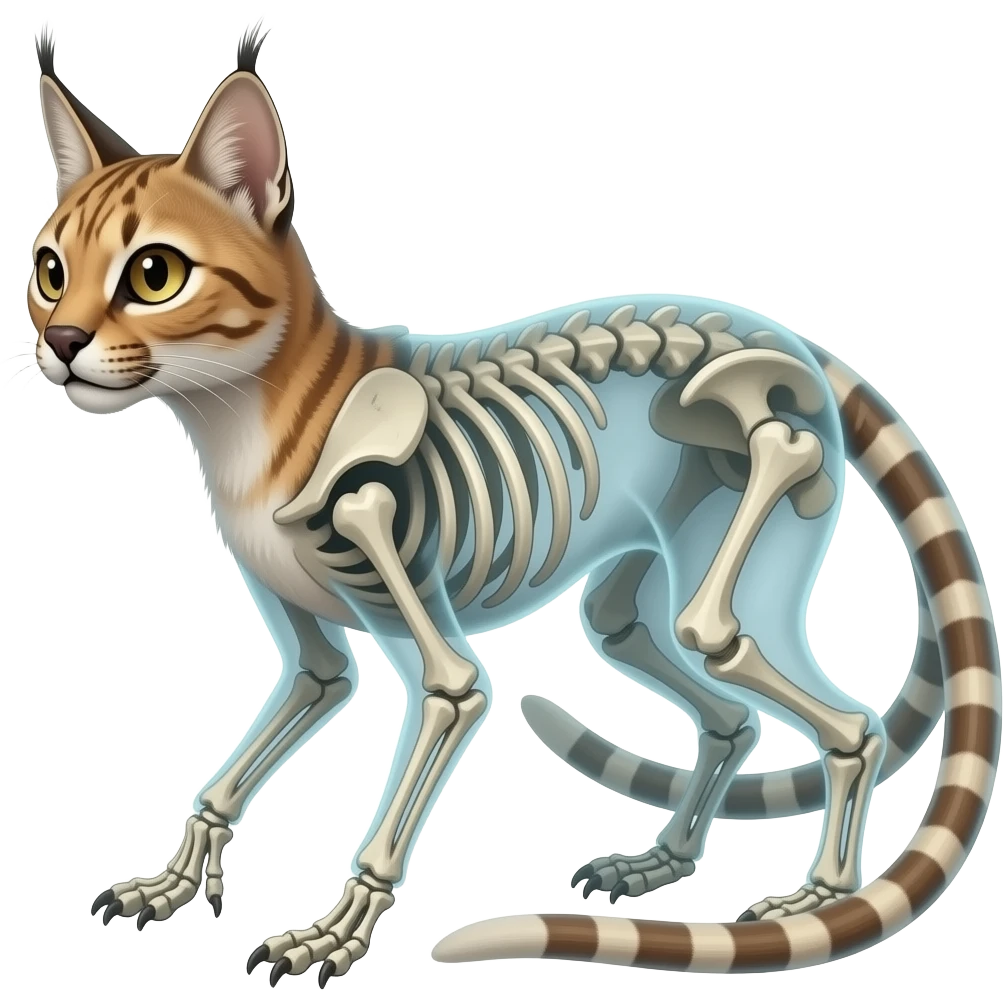 Digitigrade scaly bony skull-faced quadrupedal ghostly dull spectral edgy spooky meager thin cool beautiful skeletal fantasy-caracal-civet-genet-vernid-duskull-Cubone-Cacomistle-oncilla-Fakémon-hybrid (full body), no fur emoji