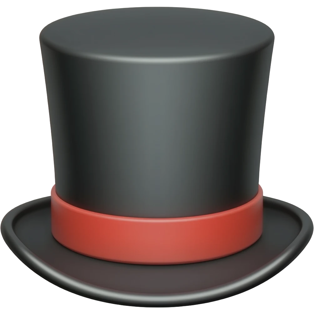 cartoonish style top hat game assert emoji