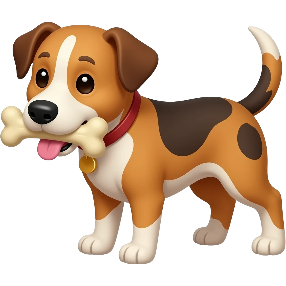 A dog eating bone emoji