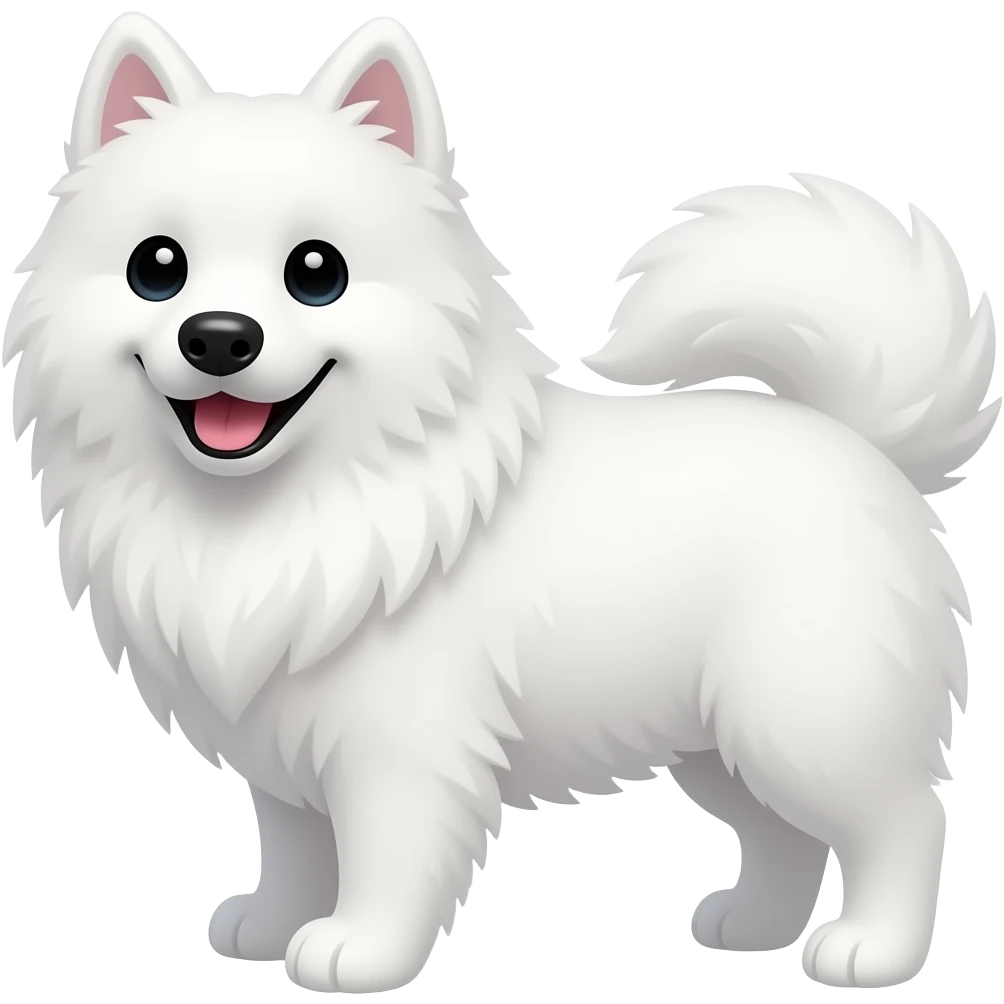 samoyed with smile emoji