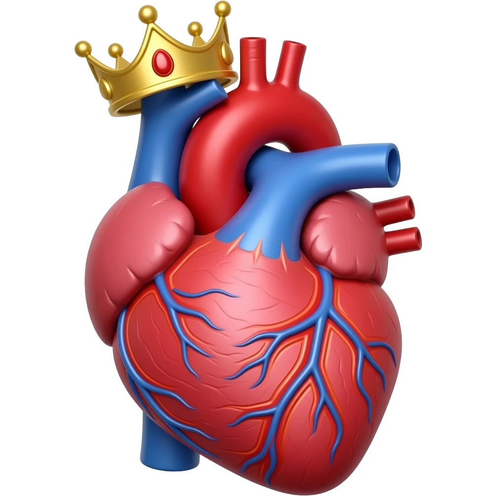 Corazon con venas y corona emoji