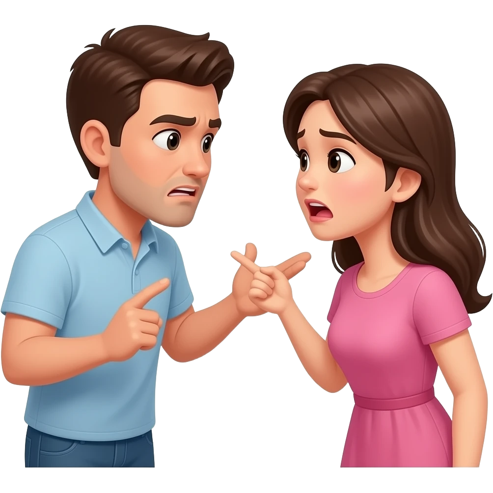 любовь в рамках  ругаются мужчина и женщина emoji