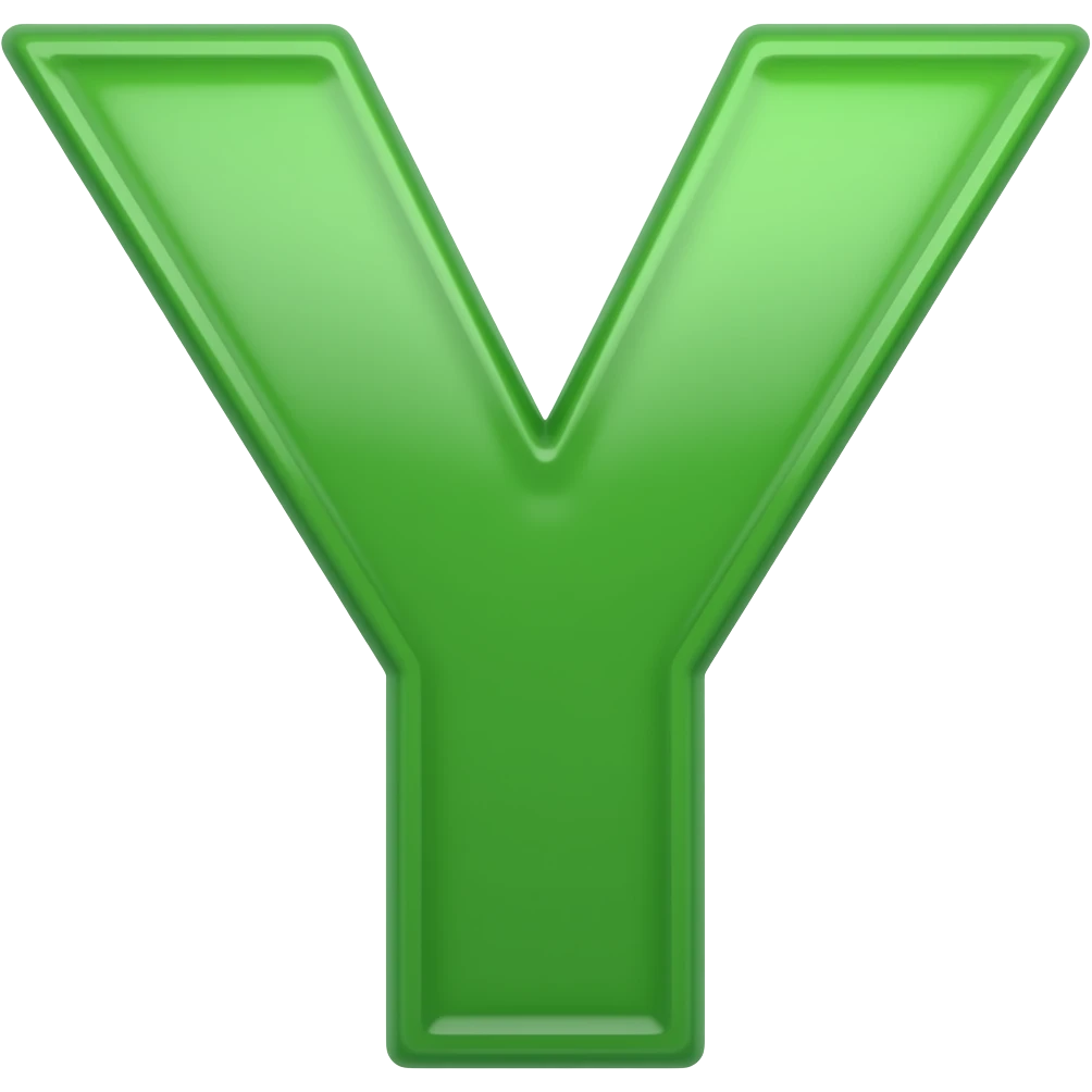 a letter Y  in beautiful green colour. emoji