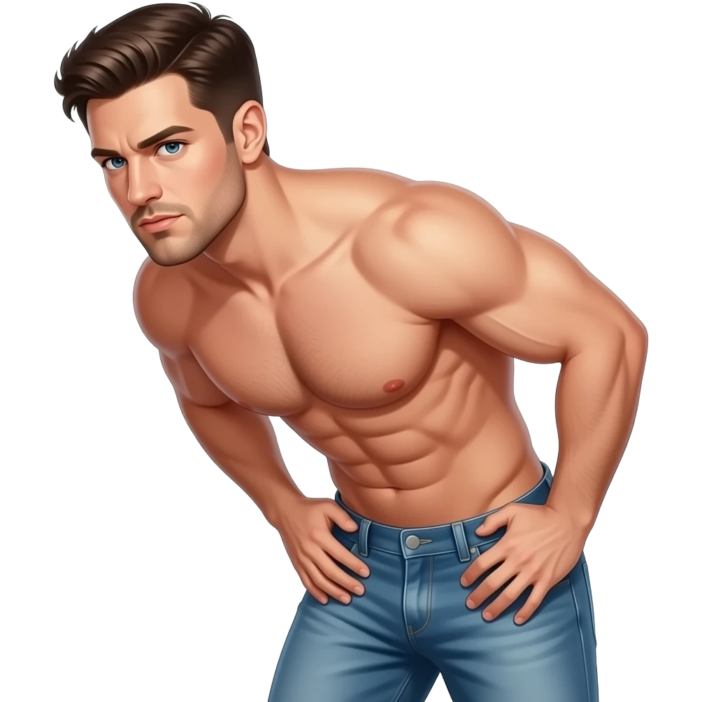 Male with head thrusting hips forward sensually emoji