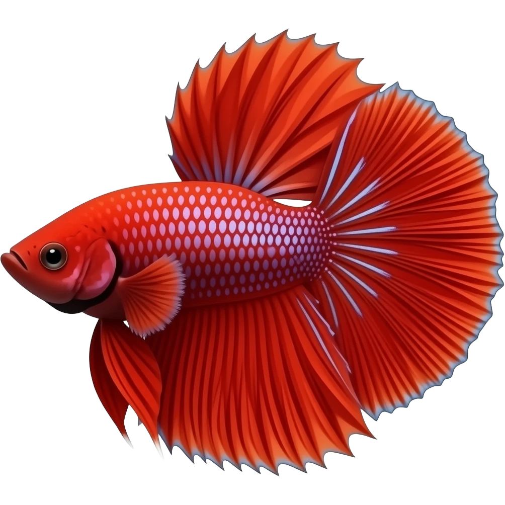 Red female betta fish small fins emoji
