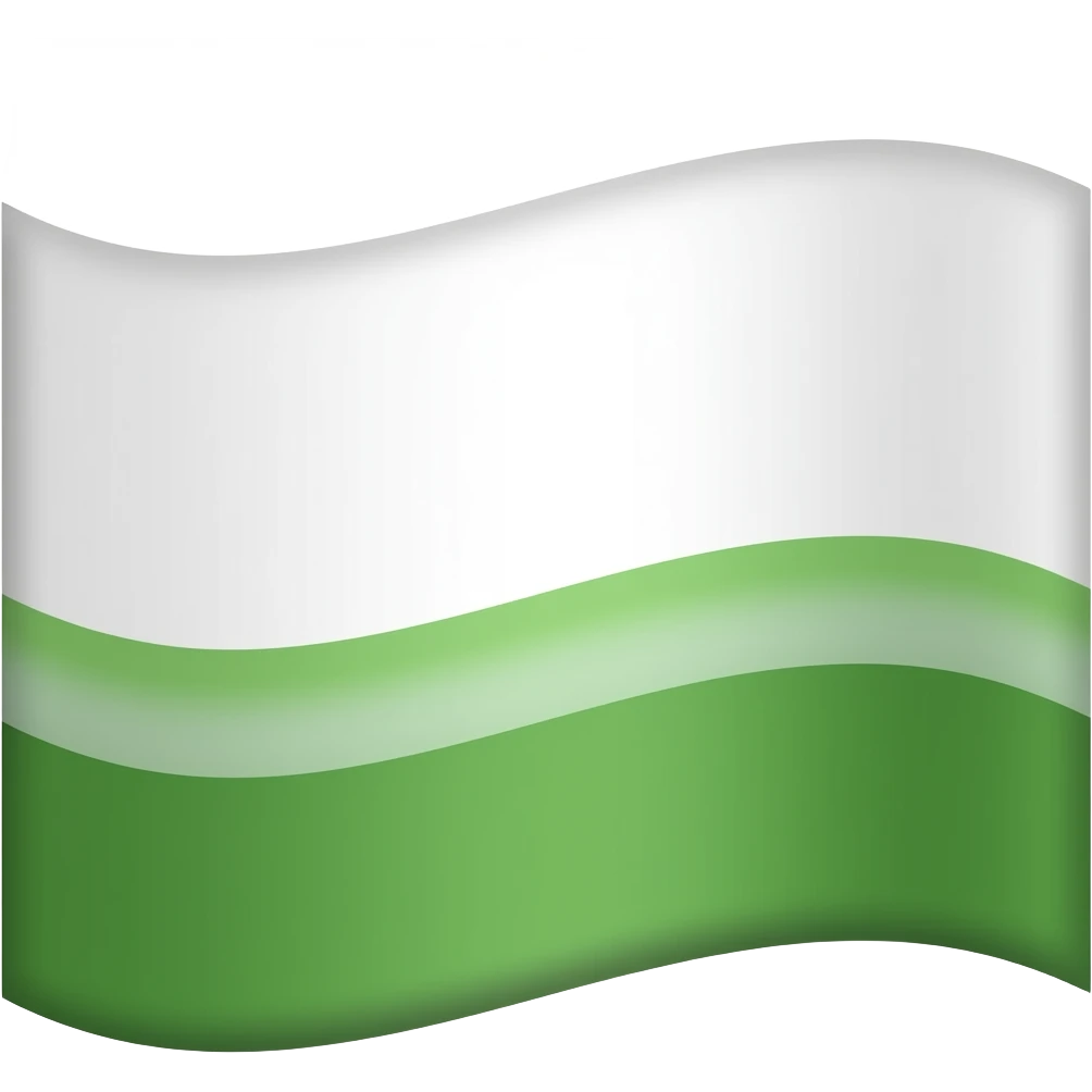 Bandera con solo dos franjas, con una franja blanca y una franja verde emoji