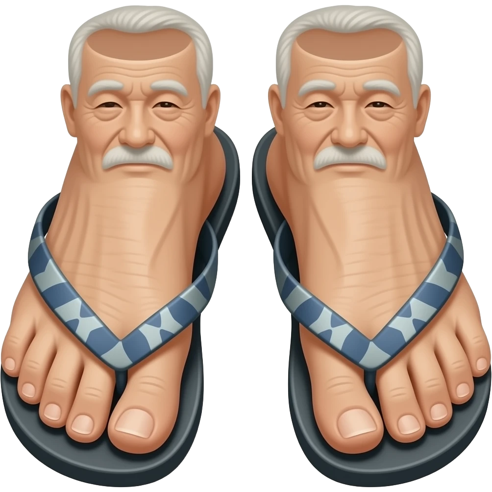 Old man feet in flipflops emoji