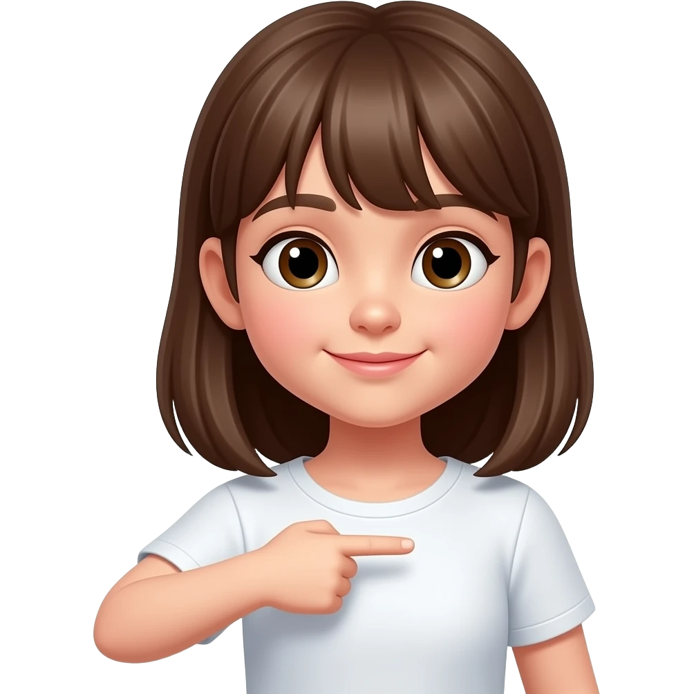 kid pointing at her chest emoji