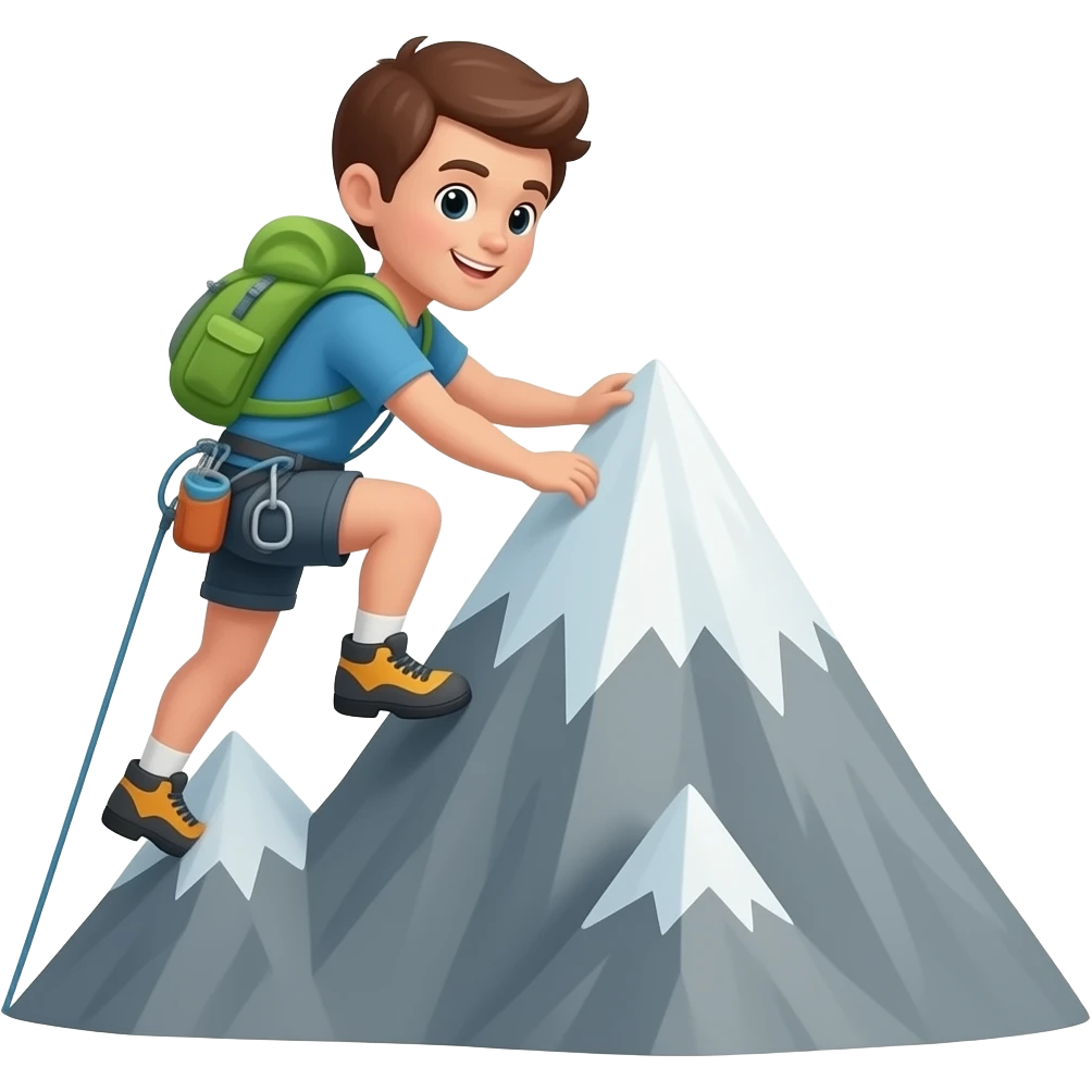 a climber climbing a mountain emoji