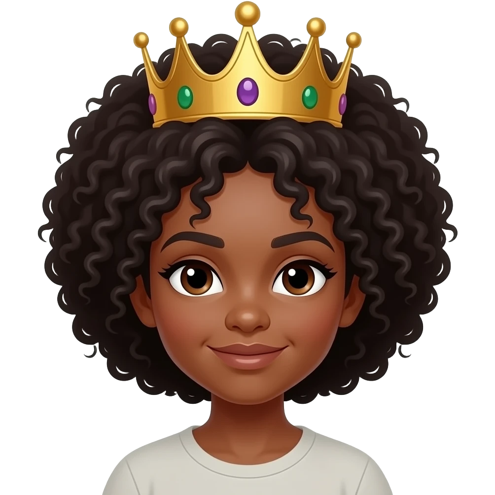 Crowned afro emoji