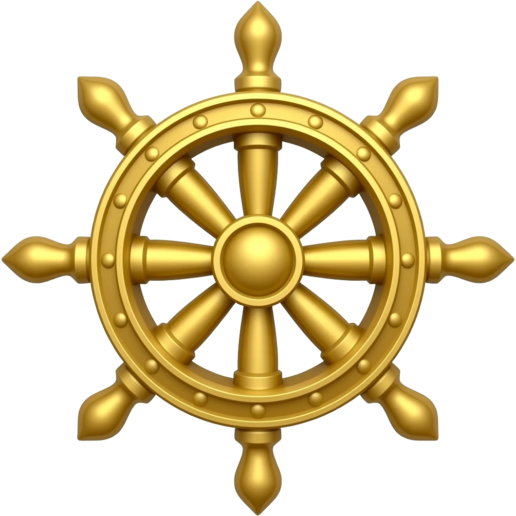 Mahoraga's Divine wheel with 8 spokes and T-shaped handles emoji