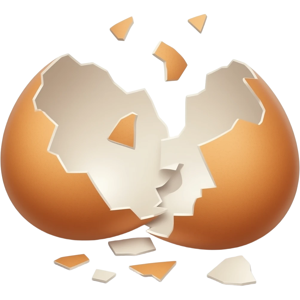 shattered eggshells emoji