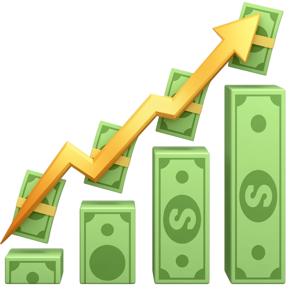 Dinero aumentando para arriba emoji