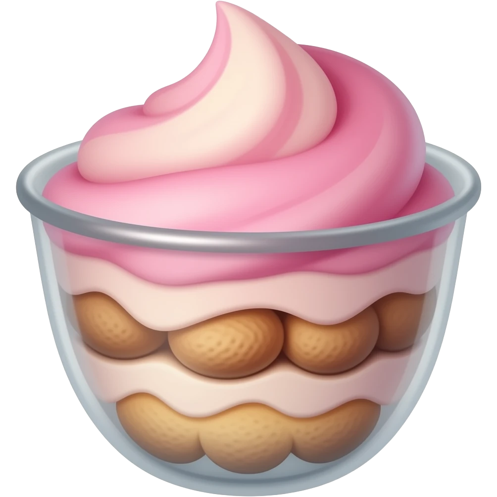 Pink tiramisu in a cup emoji
