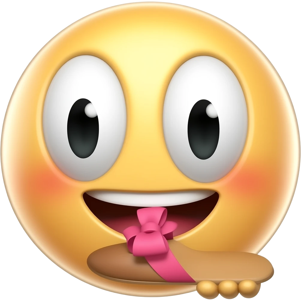 🙂 with slipper with a pink bow emoji