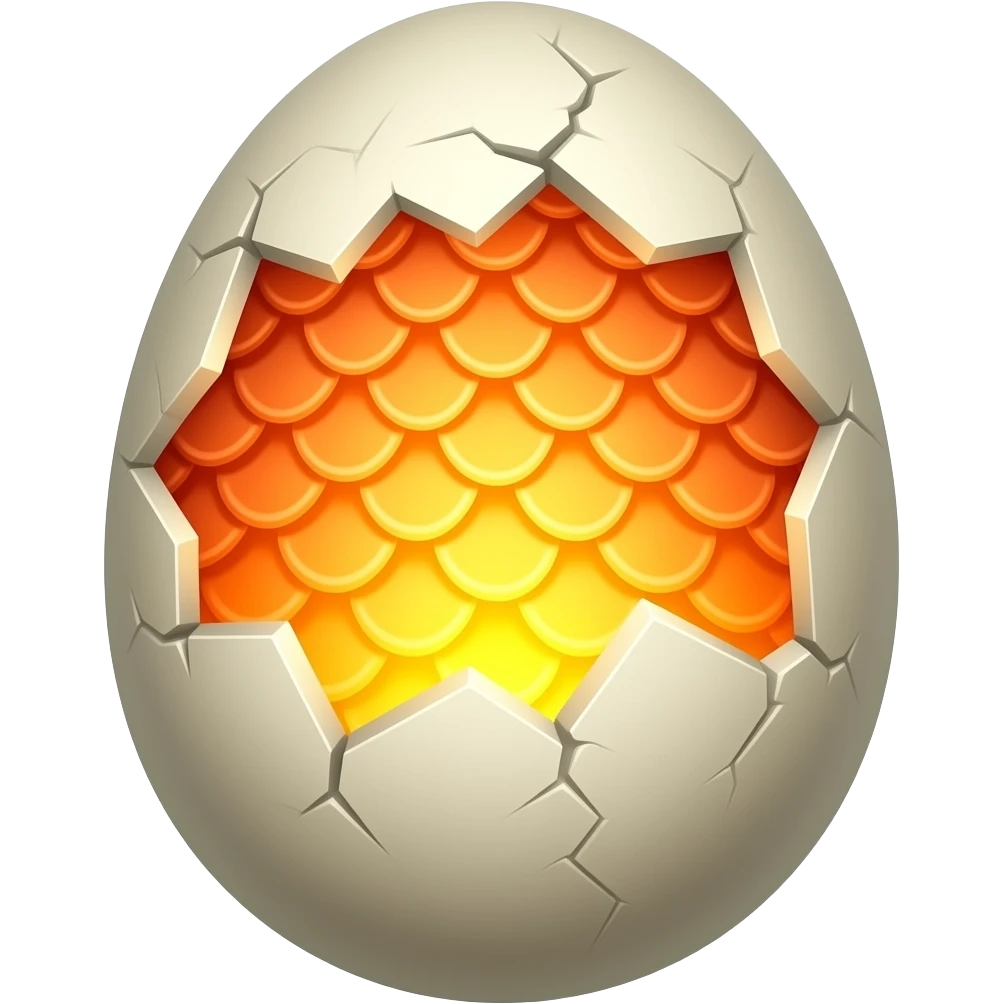 Dragon egg cracking emoji