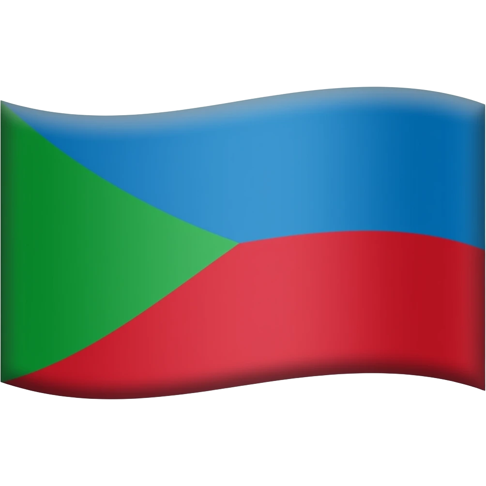Флаг - Слева - зелёный, сверху - синий, снизу красный emoji