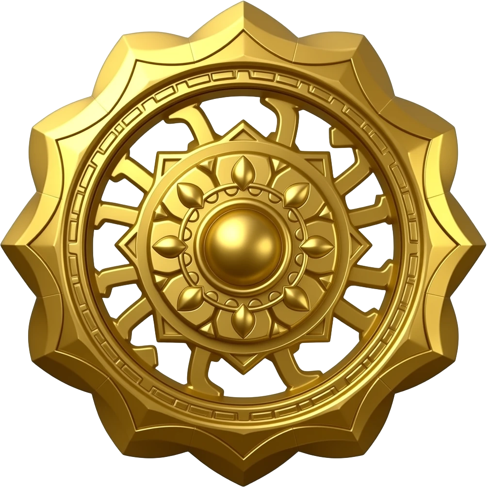 golden royal bayblade, luxury metallic finish, engraved details emoji