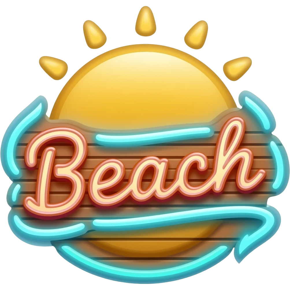 neon beach sign emoji