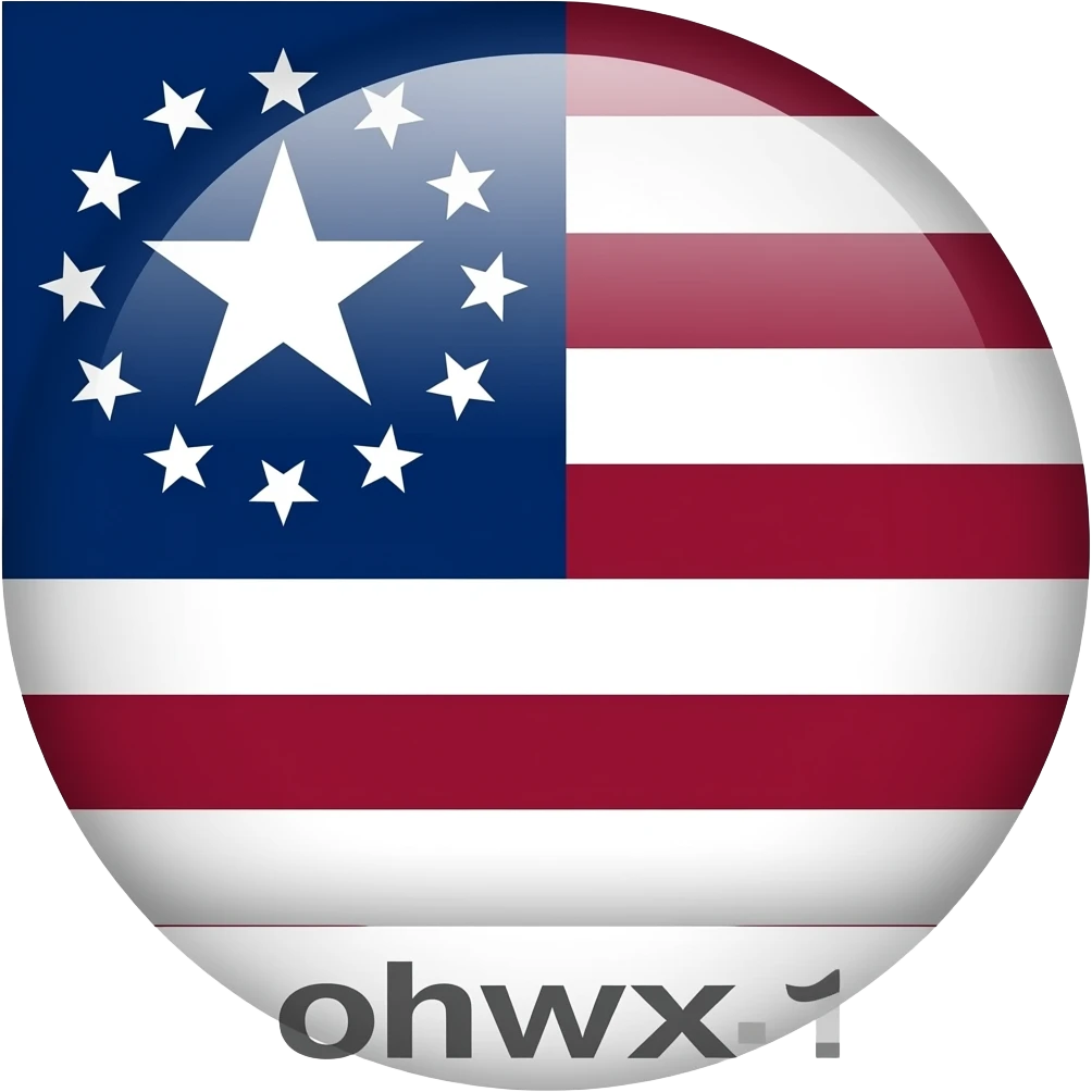 It features a blue canton in the top-left containing 13 white stars—one large central star surrounded by a circle of 12 smaller stars. The rest of the flag consists of 13 alternating horizontal stripes in white and a deep maroon color. emoji