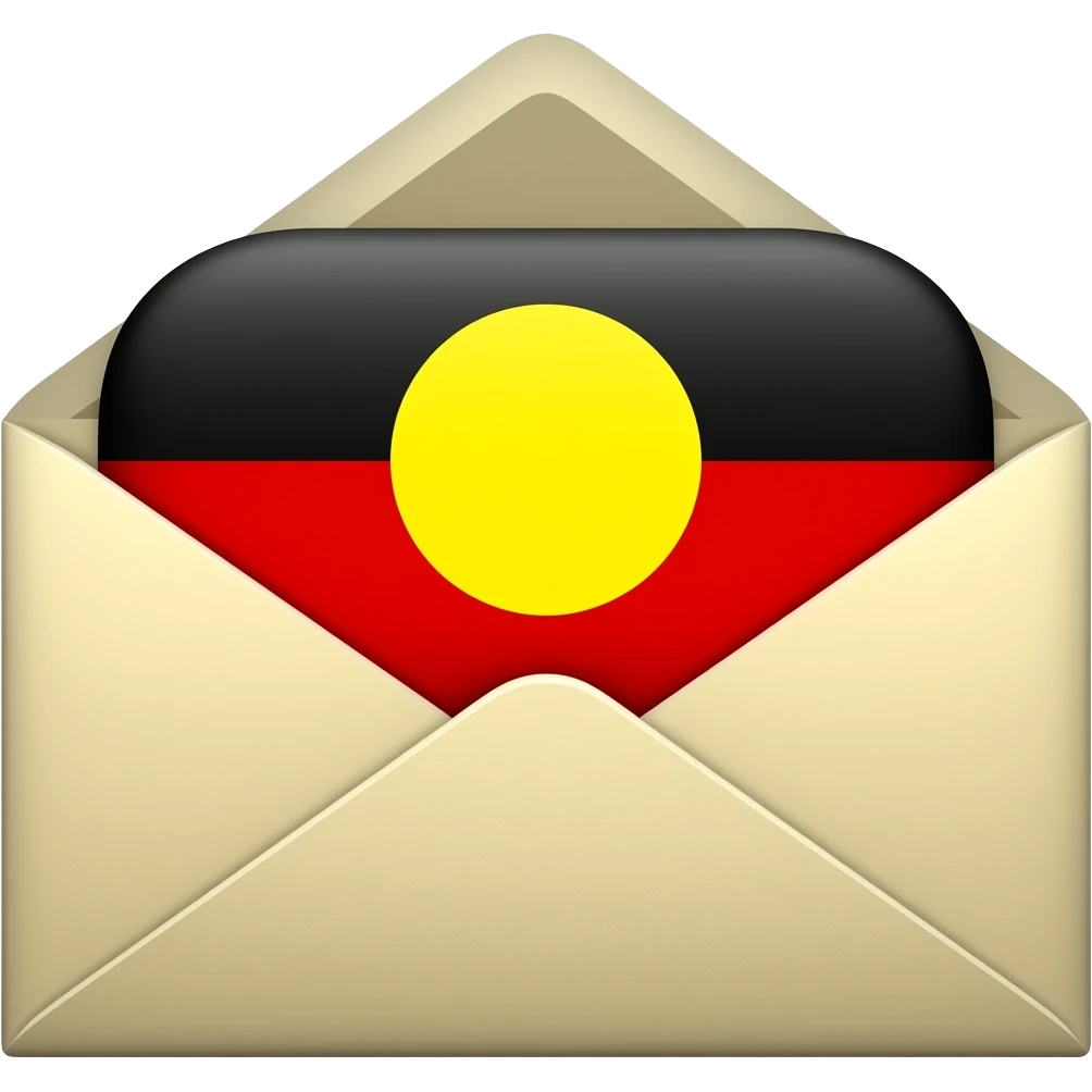 envelope with aboriginal flag emoji
