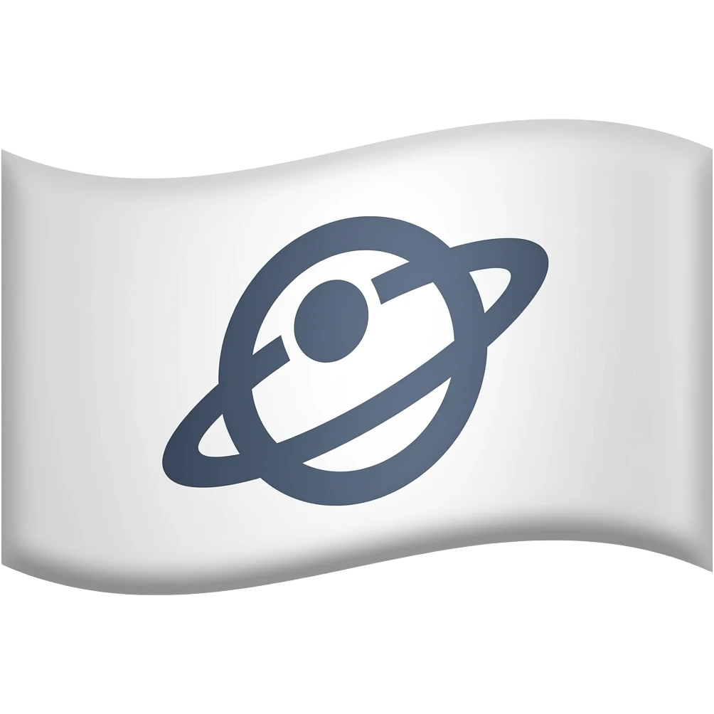 White flag with orbit on it emoji