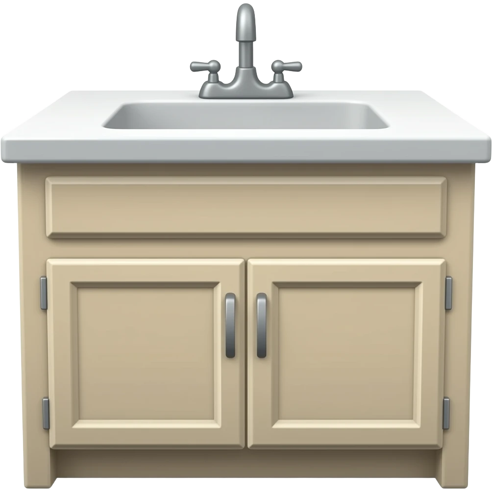 silver sink with cuboard underneath emoji