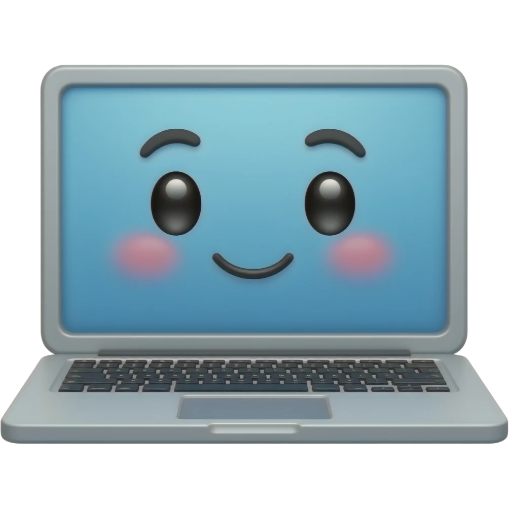 Laptop face cute emoji