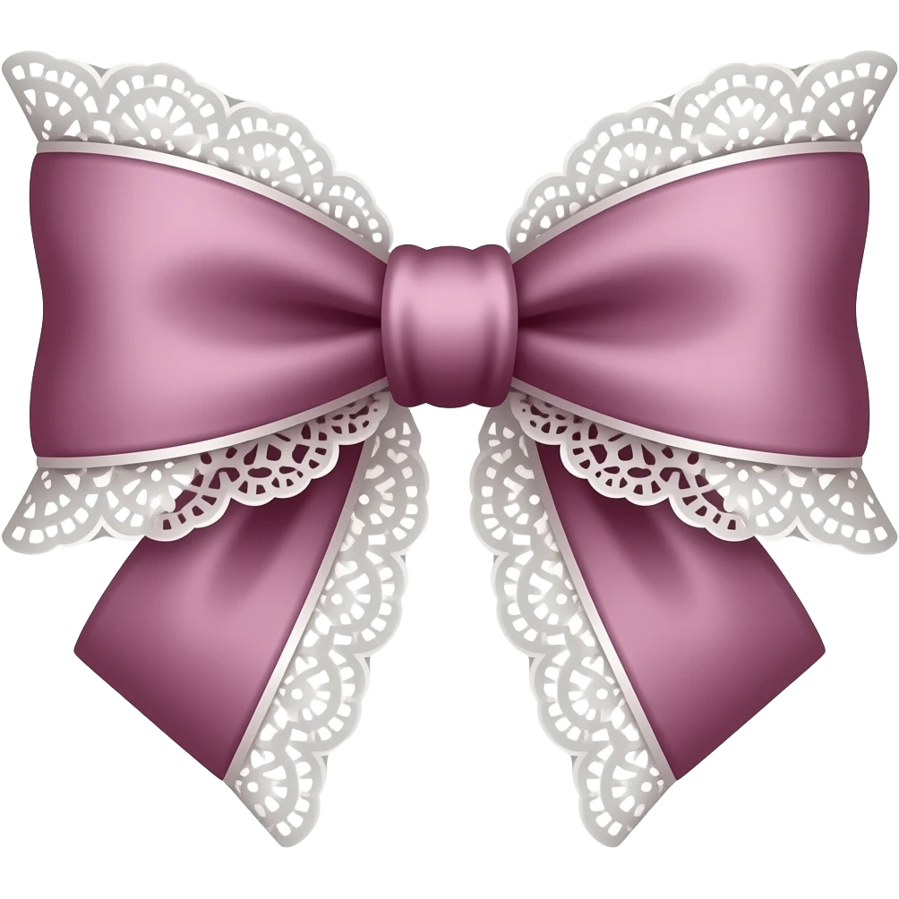 vintage rococo mauve bow with lace and frills emoji