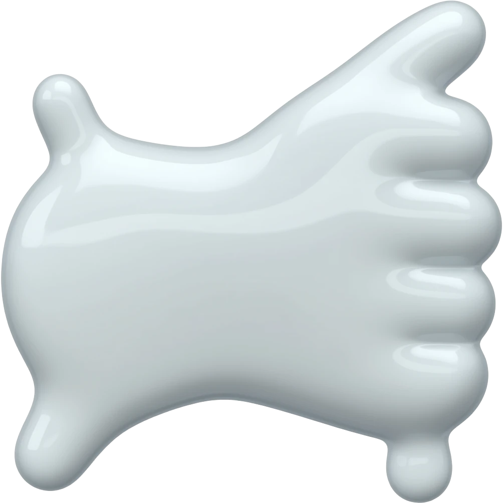 schiessender Strahl, dickflüssig und leicht geleeartiger weißlich-grau bis opalisierend aussehend emoji