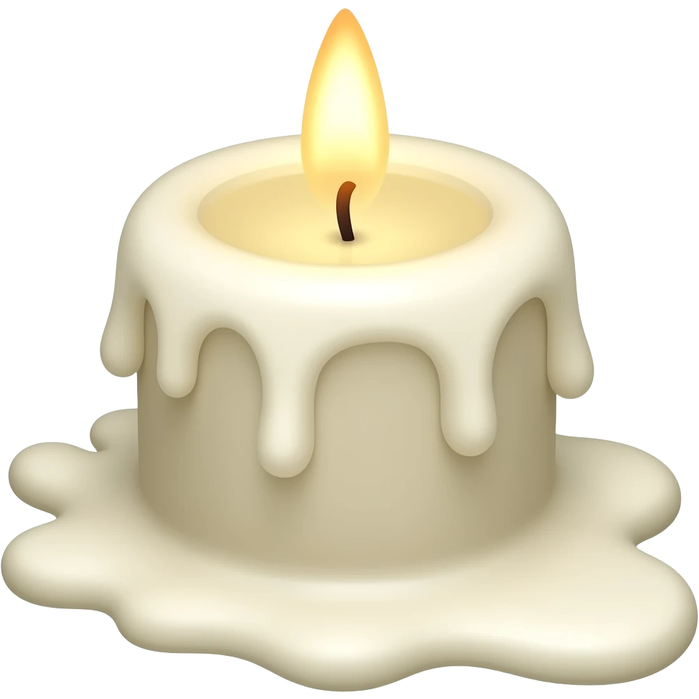 white melting wax candle emoji